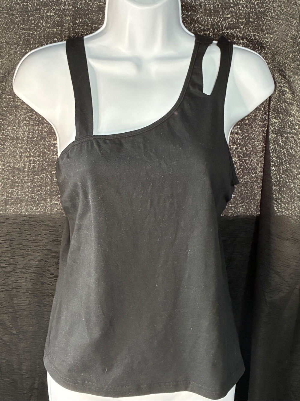 SHEIN Black Asymmetric Double Strap Tank Top